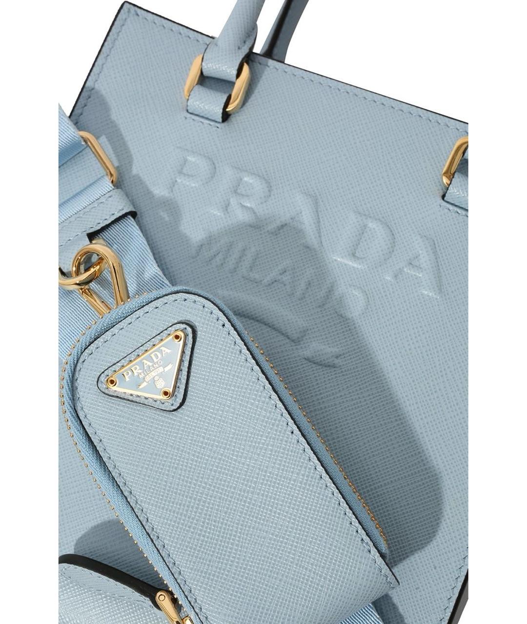 PRADA Голубая кожаная сумка через плечо, фото 3