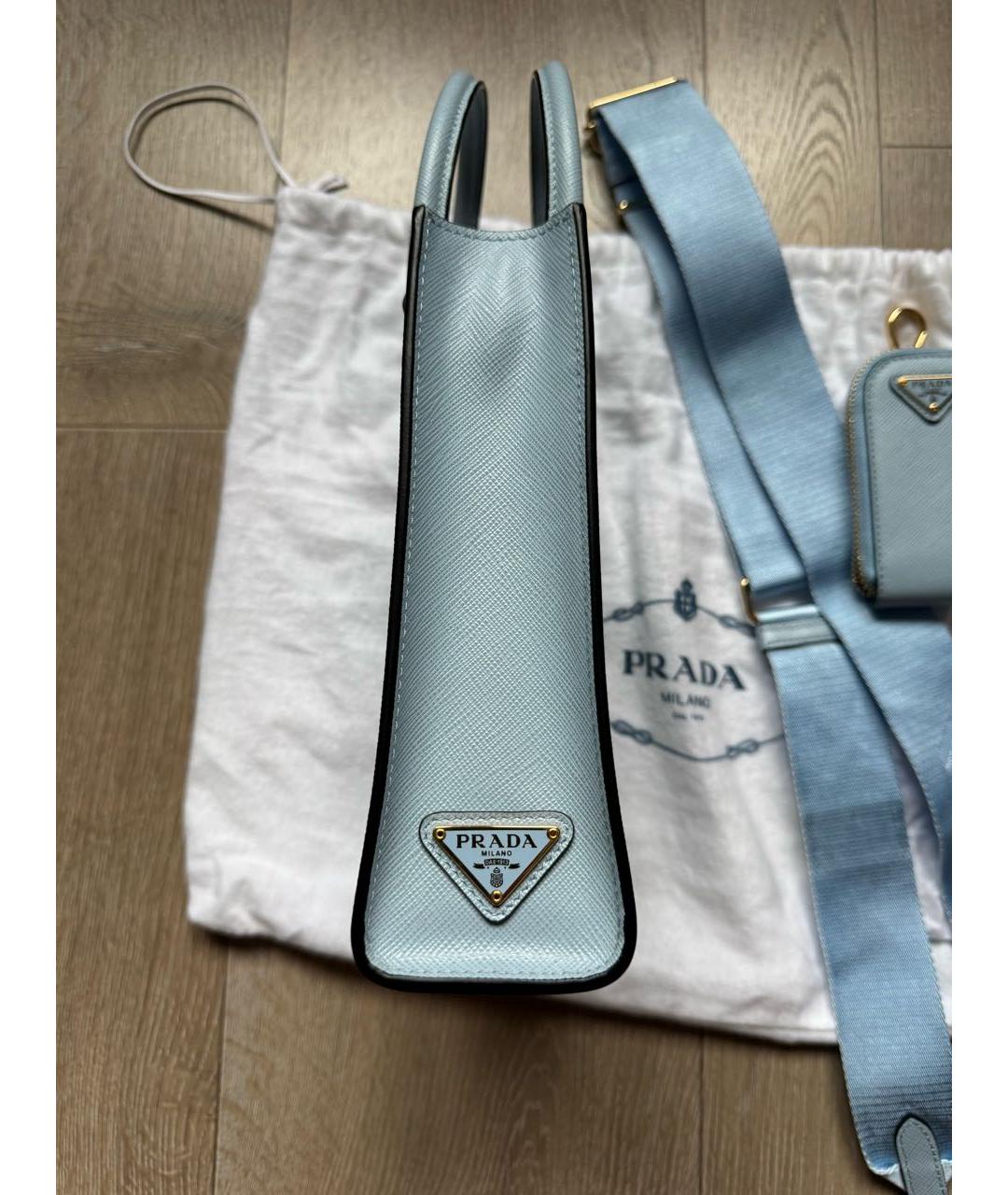 PRADA Голубая кожаная сумка через плечо, фото 7