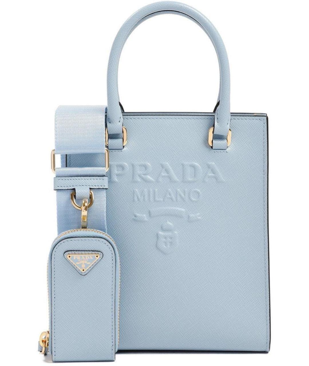 PRADA Голубая кожаная сумка через плечо, фото 9