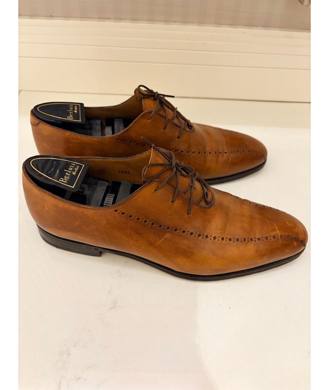 BERLUTI Коричневые кожаные туфли, фото 5