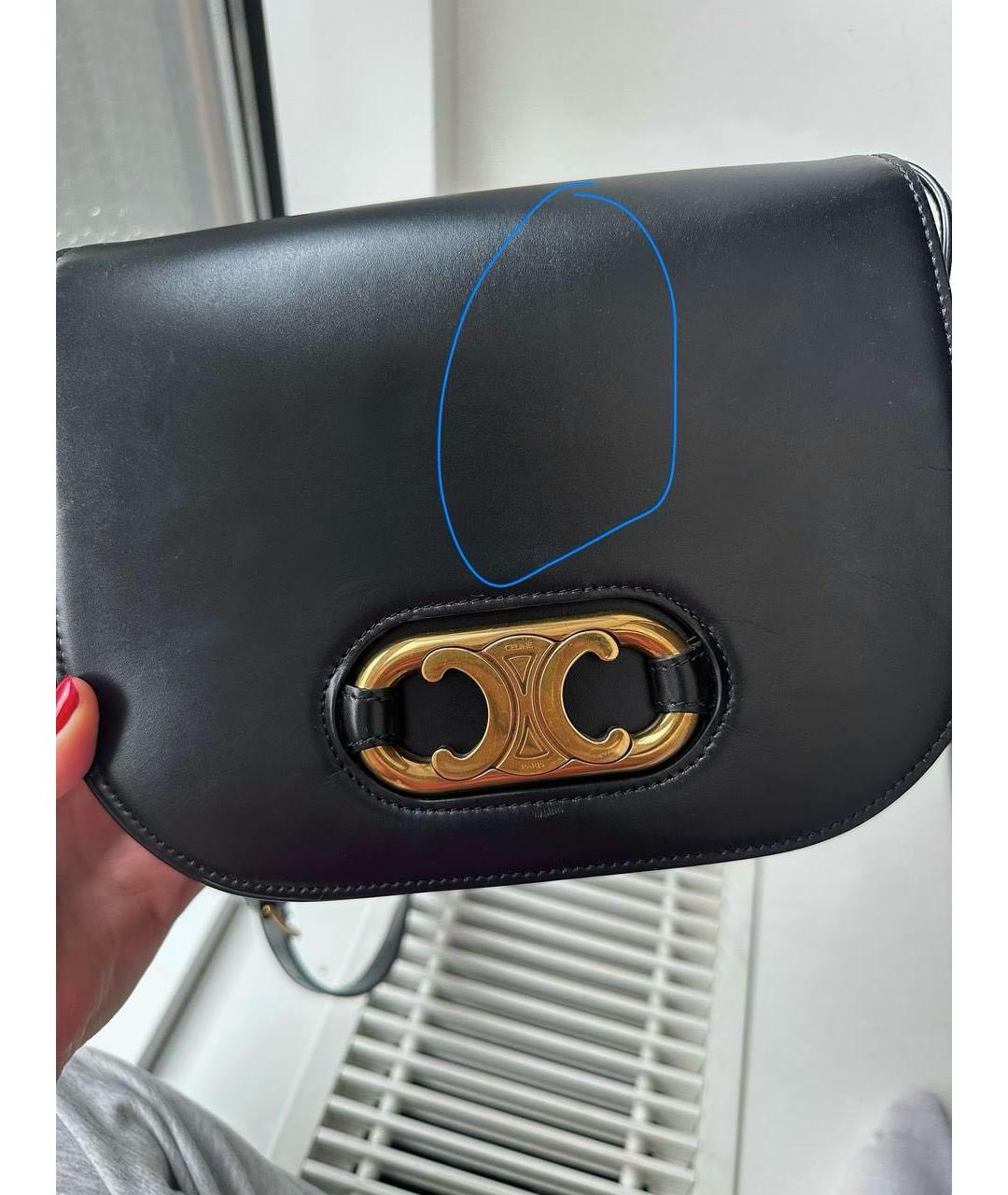 CELINE Черная кожаная сумка через плечо, фото 5