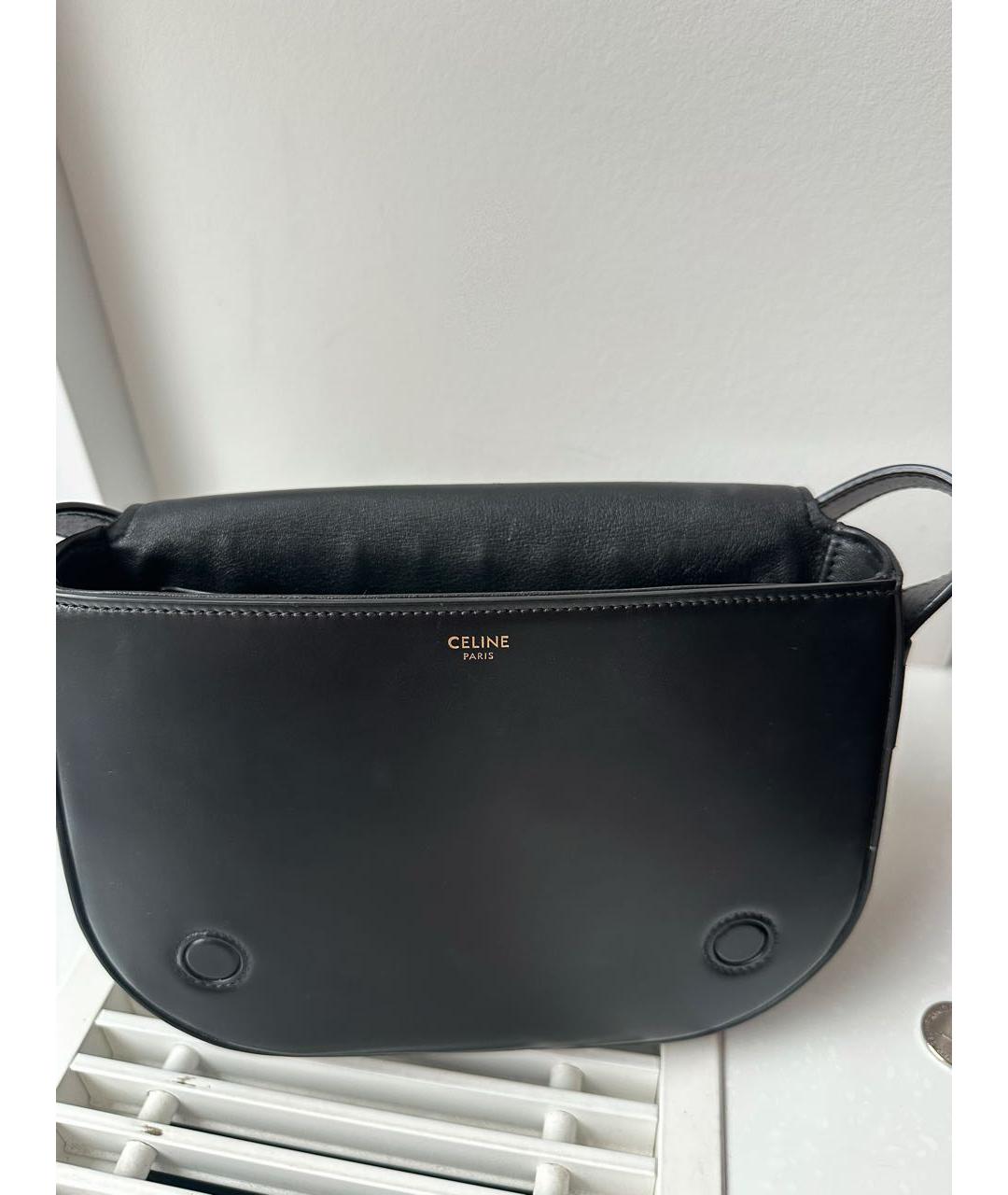CELINE Черная кожаная сумка через плечо, фото 3