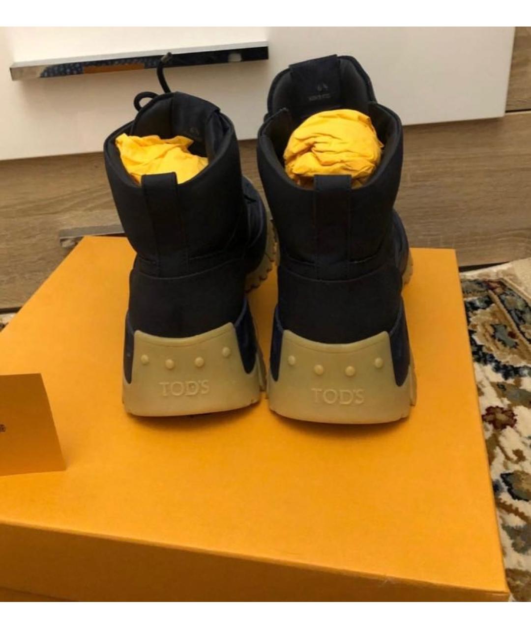 TOD'S Темно-синие высокие ботинки, фото 4