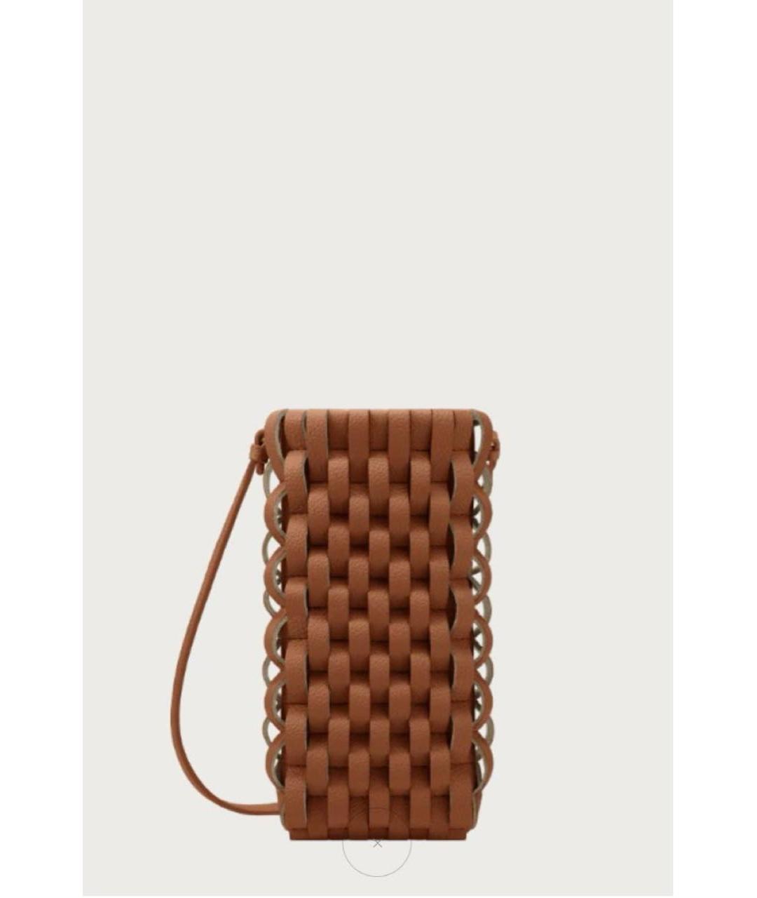 POLENE Коричневая кожаная сумка через плечо, фото 5