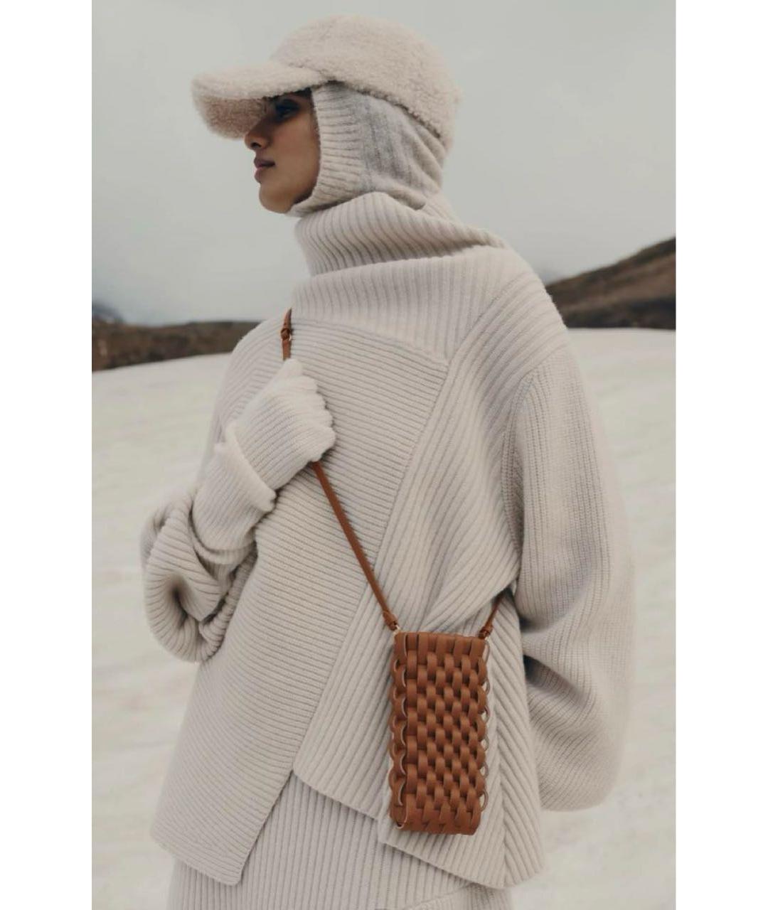 POLENE Коричневая кожаная сумка через плечо, фото 7