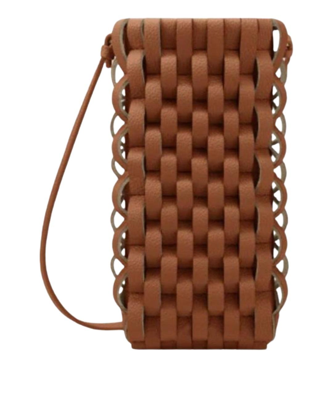 POLENE Коричневая кожаная сумка через плечо, фото 1