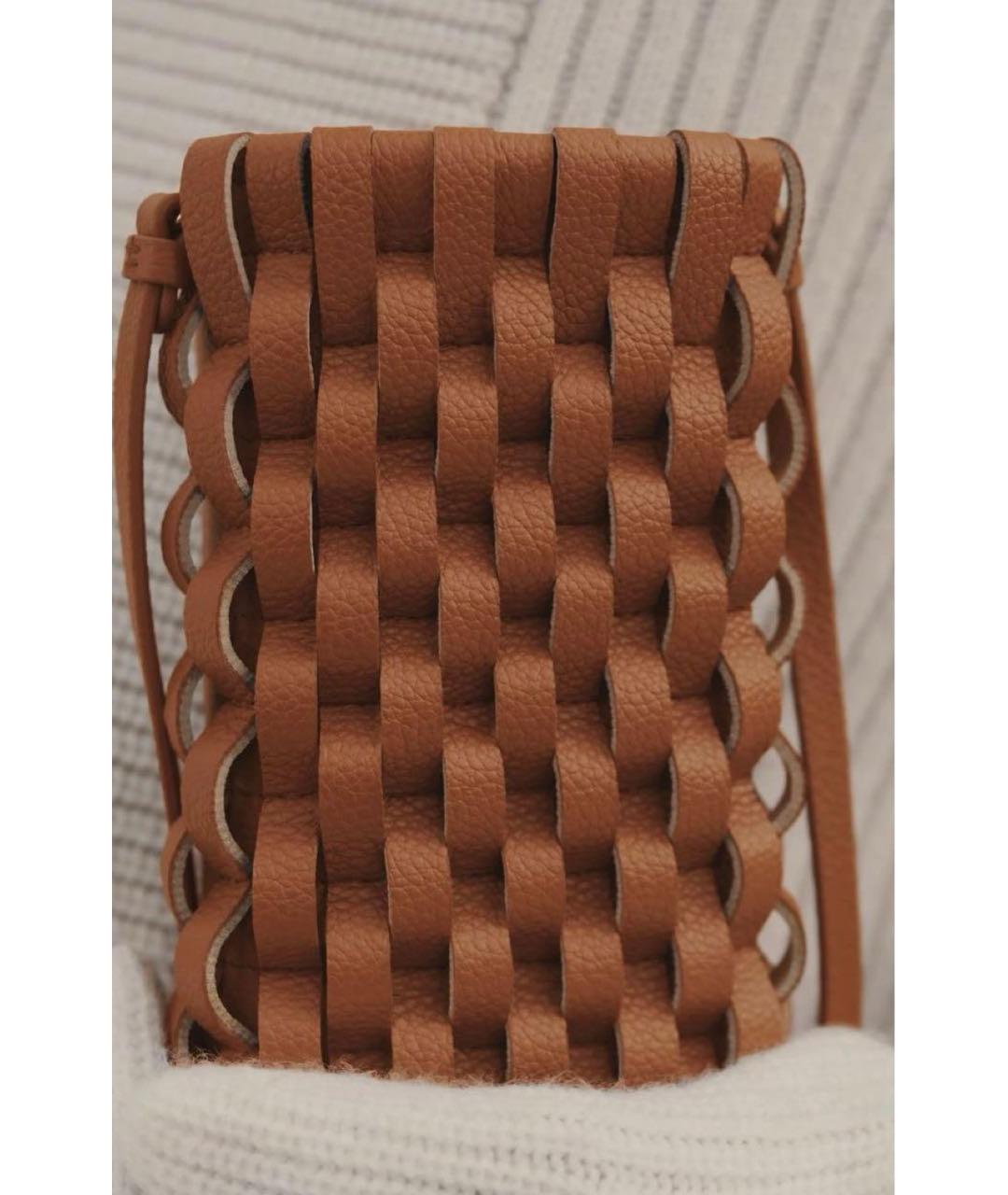 POLENE Коричневая кожаная сумка через плечо, фото 2