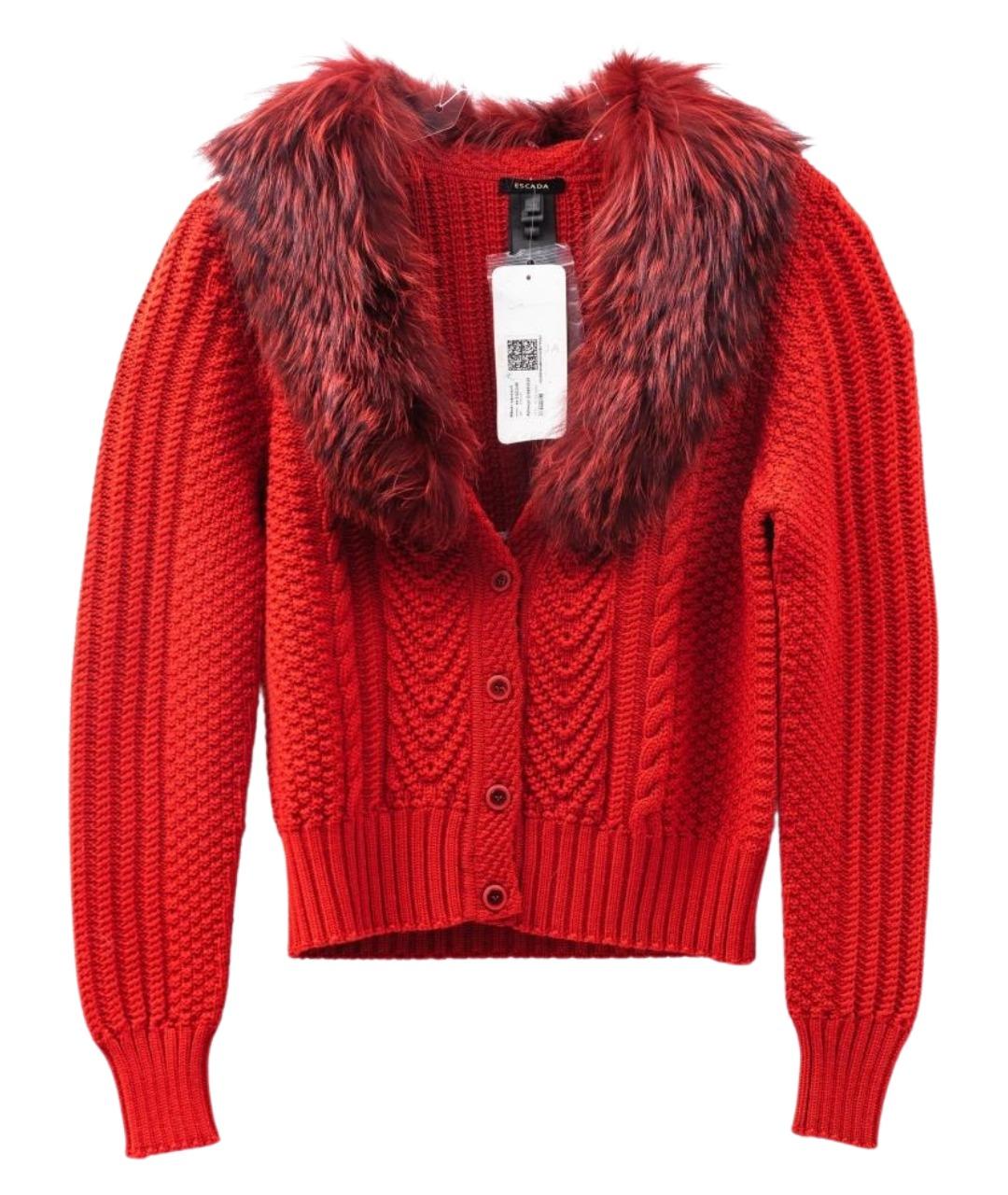 ESCADA Красный шерстяной кардиган, фото 1