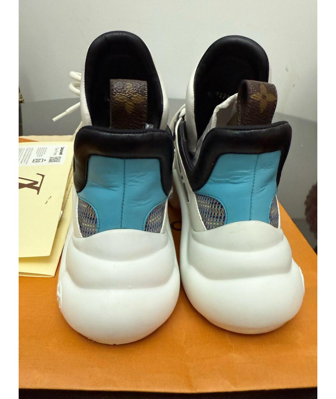 LOUIS VUITTON Серые кожаные кроссовки, фото 4