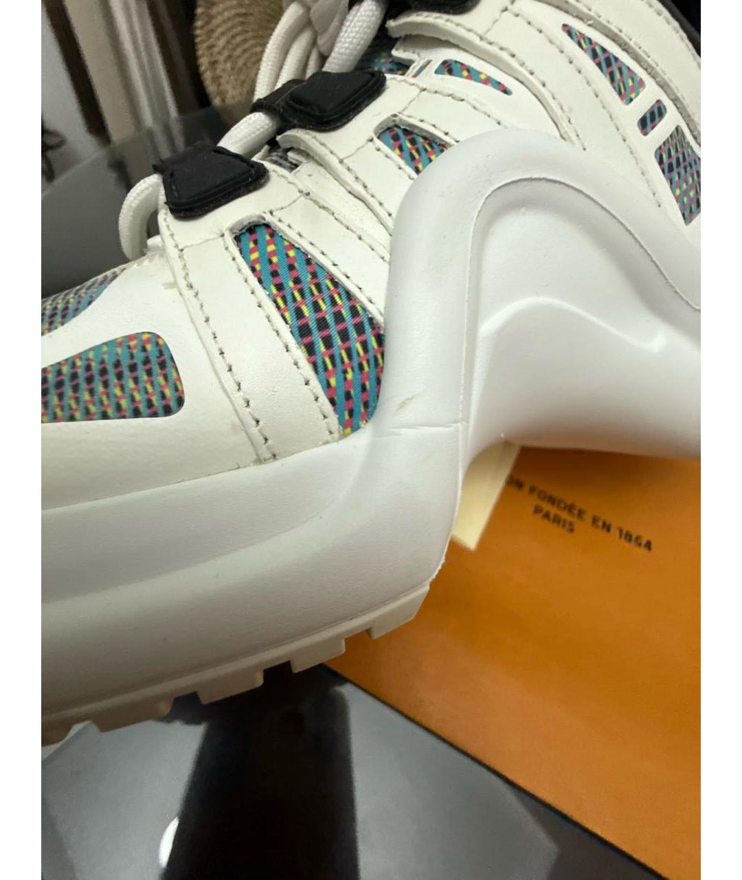 LOUIS VUITTON Серые кожаные кроссовки, фото 5