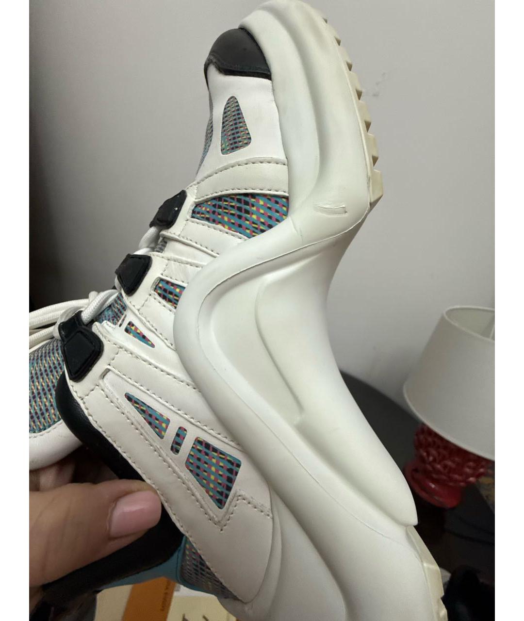 LOUIS VUITTON Серые кожаные кроссовки, фото 7