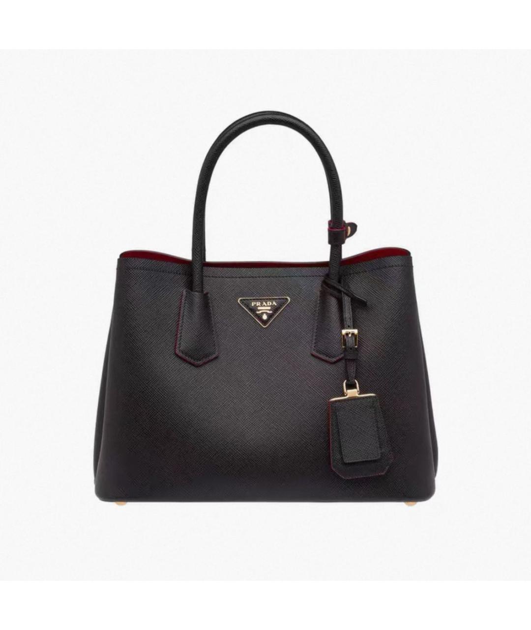 PRADA Черная кожаная сумка с короткими ручками, фото 6