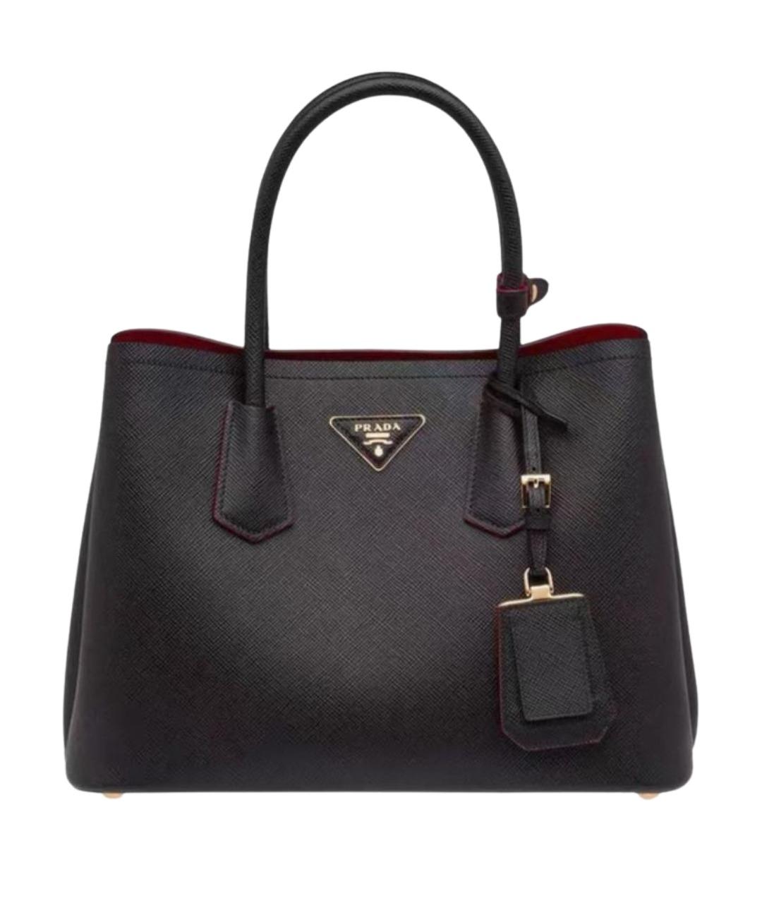 PRADA Черная кожаная сумка с короткими ручками, фото 7