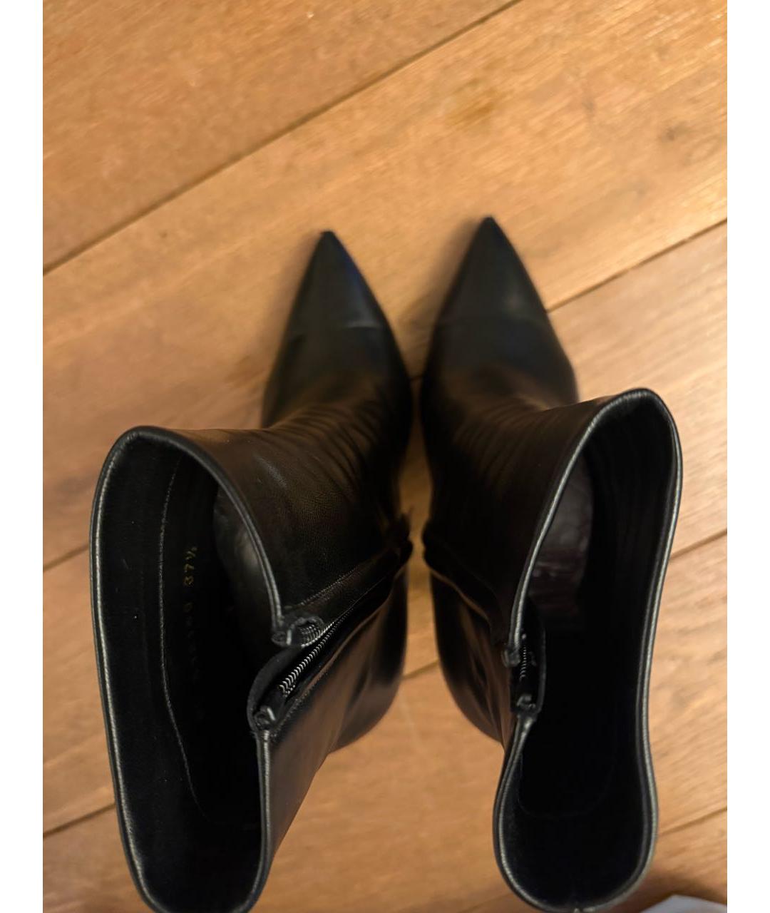 SAINT LAURENT Черные кожаные ботильоны, фото 3