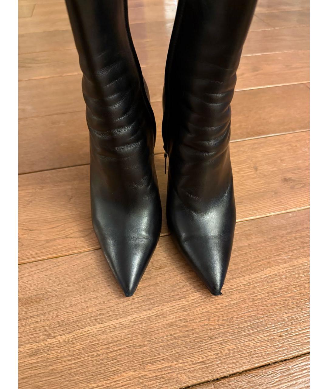 SAINT LAURENT Черные кожаные ботильоны, фото 2