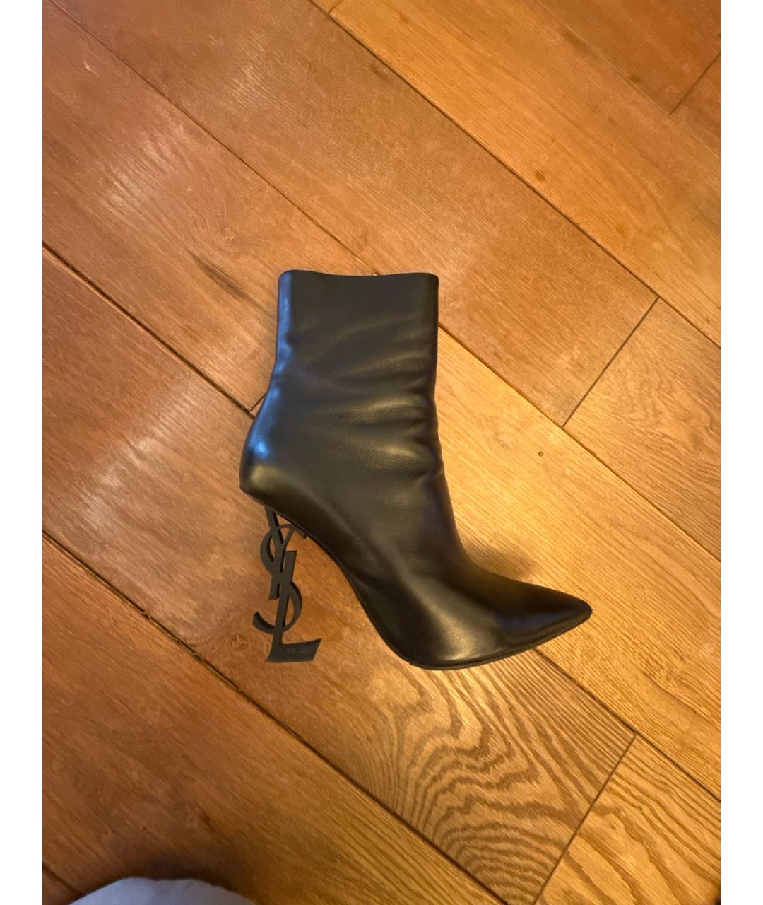 SAINT LAURENT Черные кожаные ботильоны, фото 6