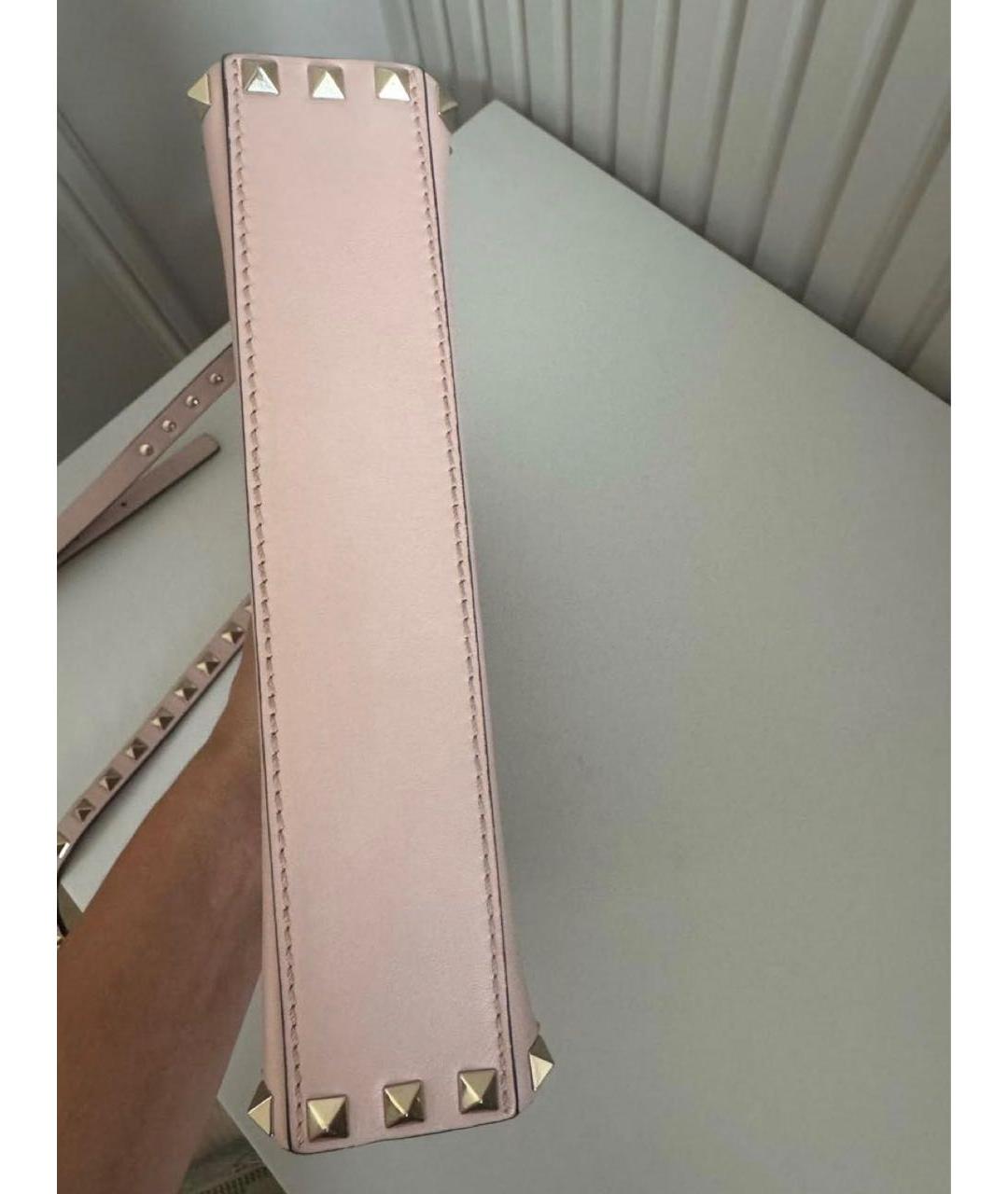 VALENTINO Розовая кожаная сумка через плечо, фото 5