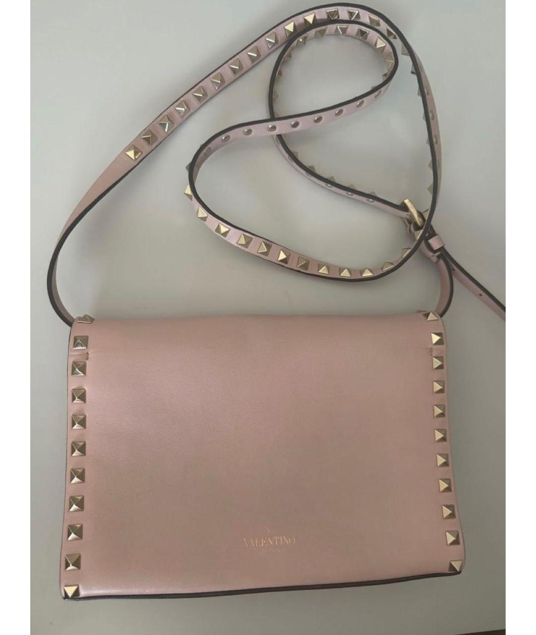VALENTINO Розовая кожаная сумка через плечо, фото 3