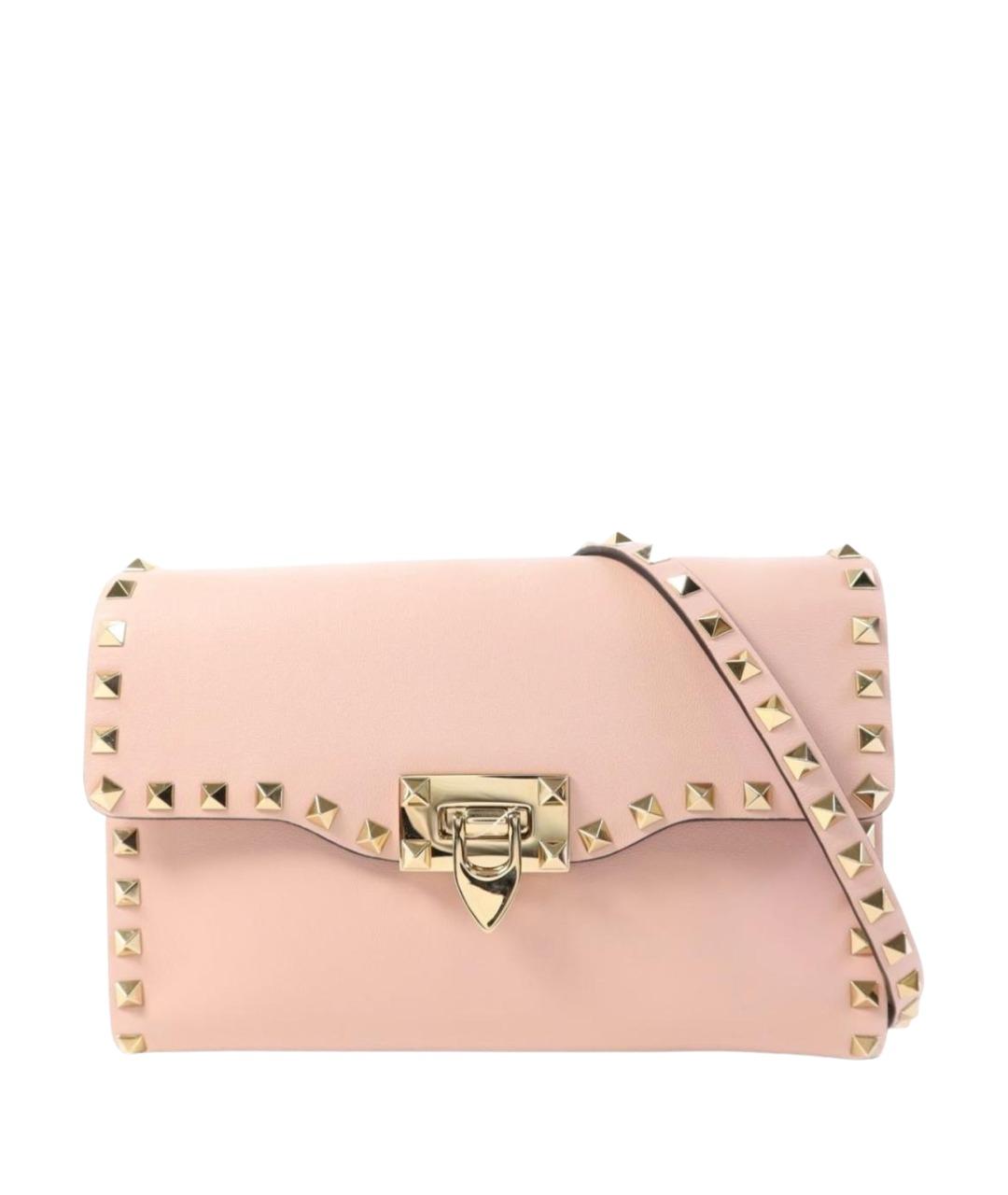 VALENTINO Розовая кожаная сумка через плечо, фото 1
