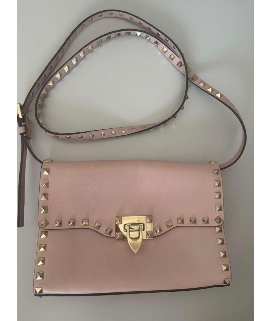 VALENTINO Розовая кожаная сумка через плечо, фото 2