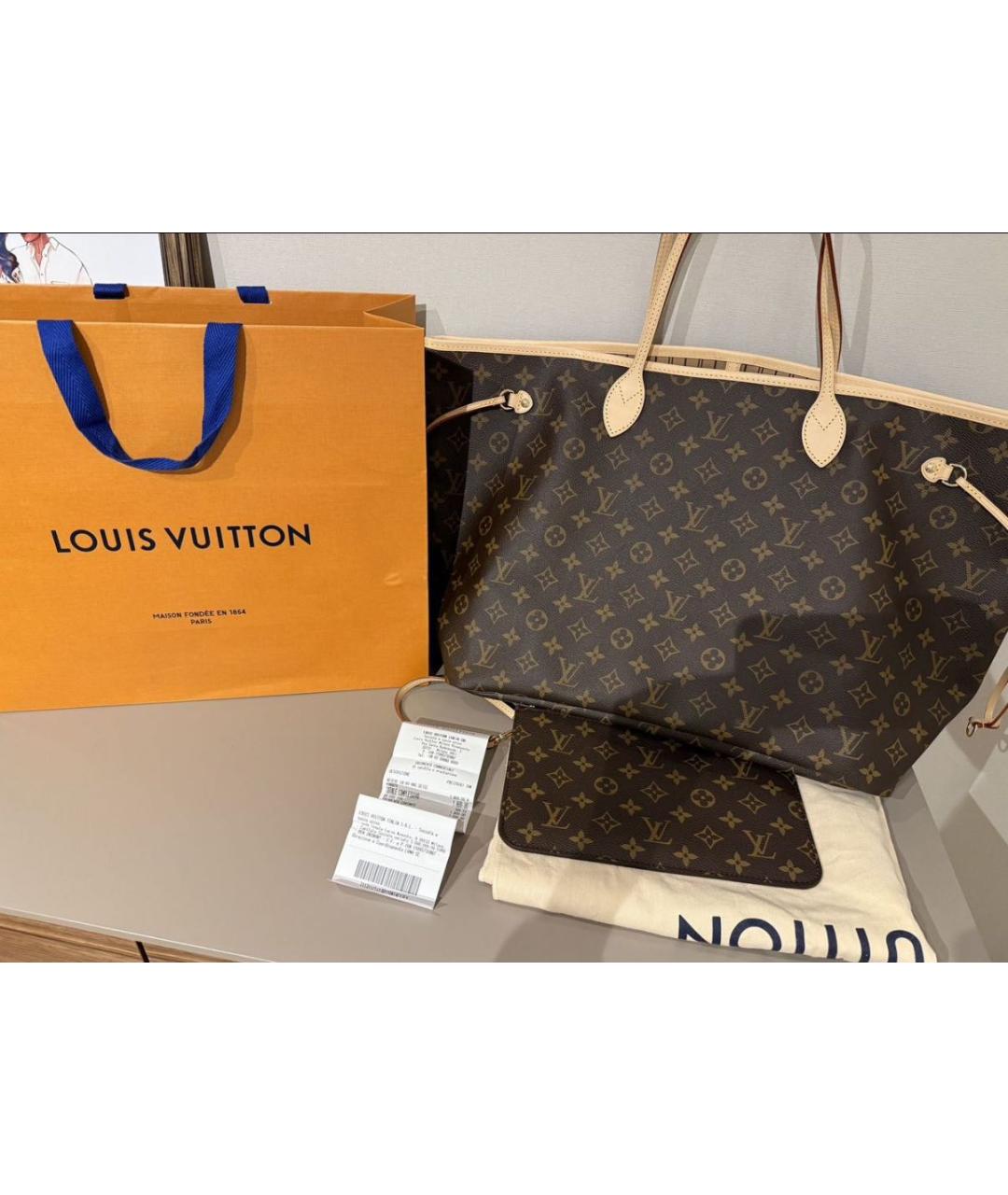 LOUIS VUITTON Коричневая сумка тоут, фото 5