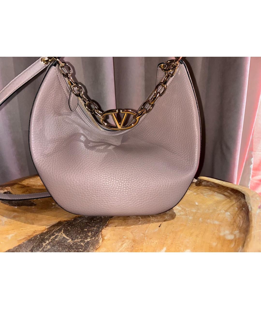 VALENTINO Розовая кожаная сумка через плечо, фото 3