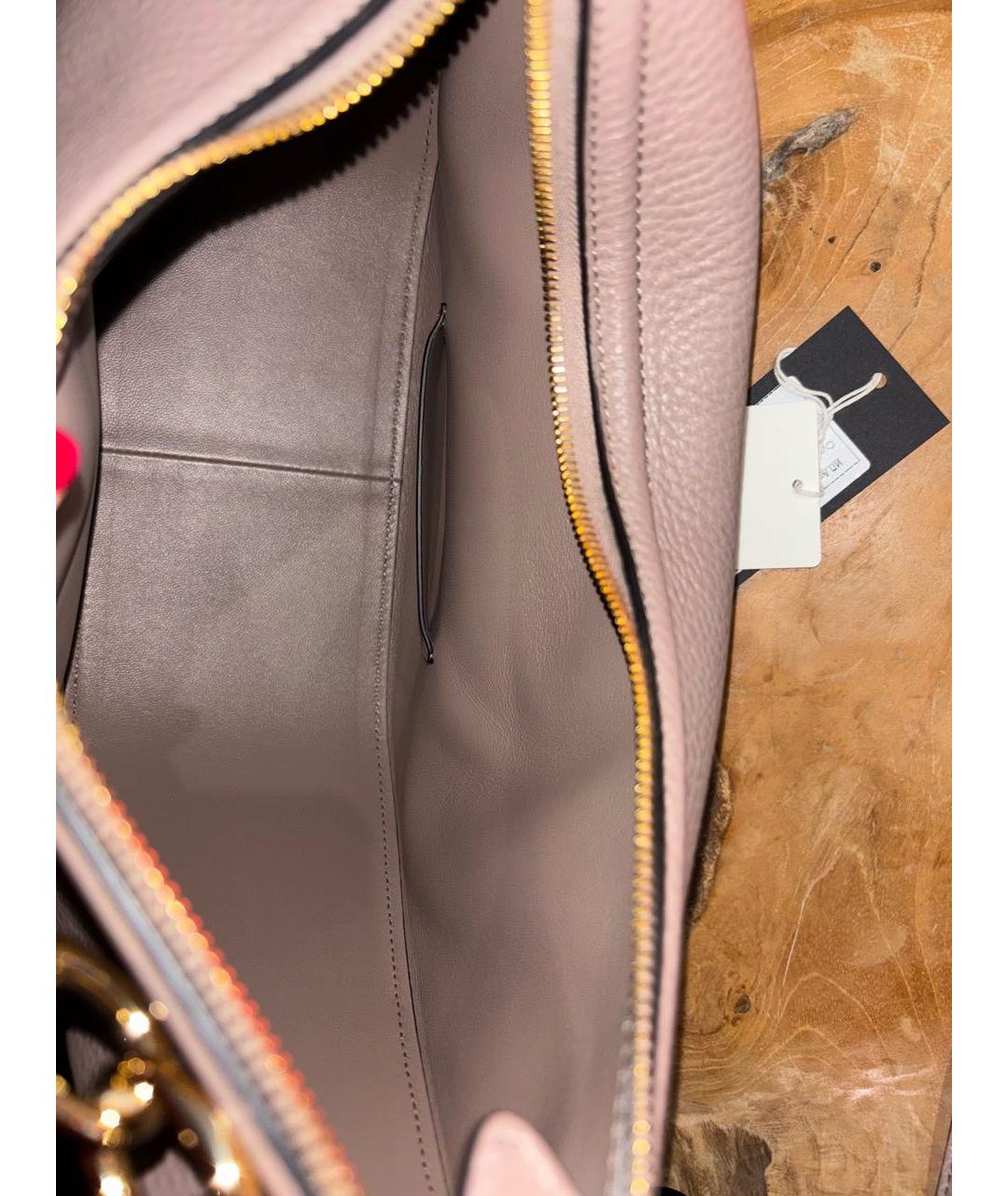 VALENTINO Розовая кожаная сумка через плечо, фото 4