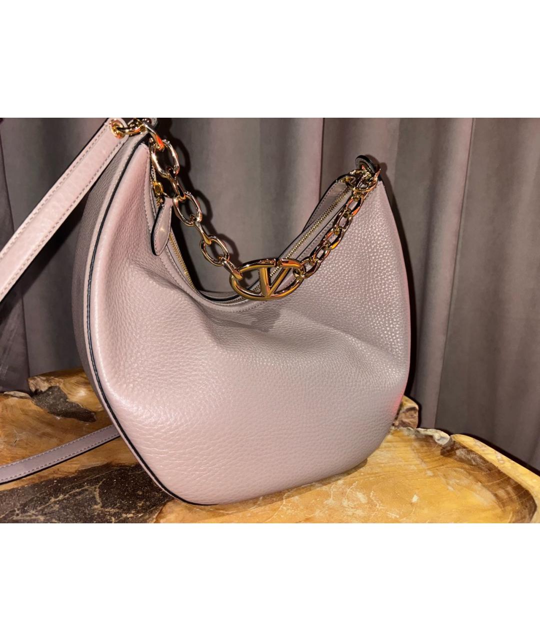 VALENTINO Розовая кожаная сумка через плечо, фото 2