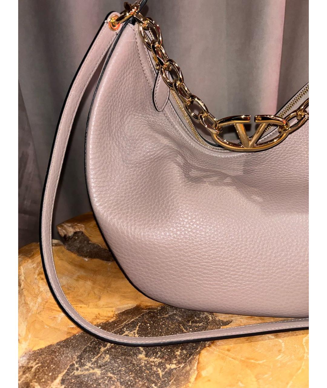 VALENTINO Розовая кожаная сумка через плечо, фото 5