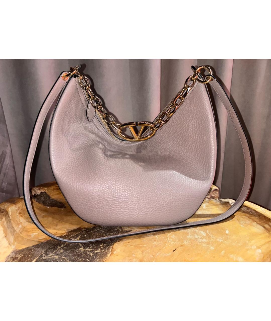 VALENTINO Розовая кожаная сумка через плечо, фото 7