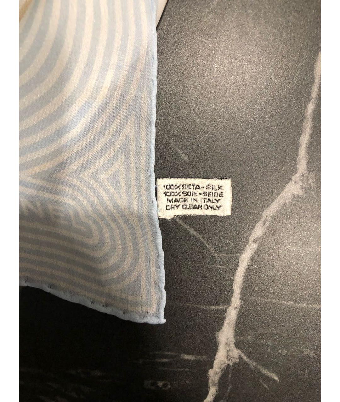 CHANEL Голубой шелковый платок, фото 4