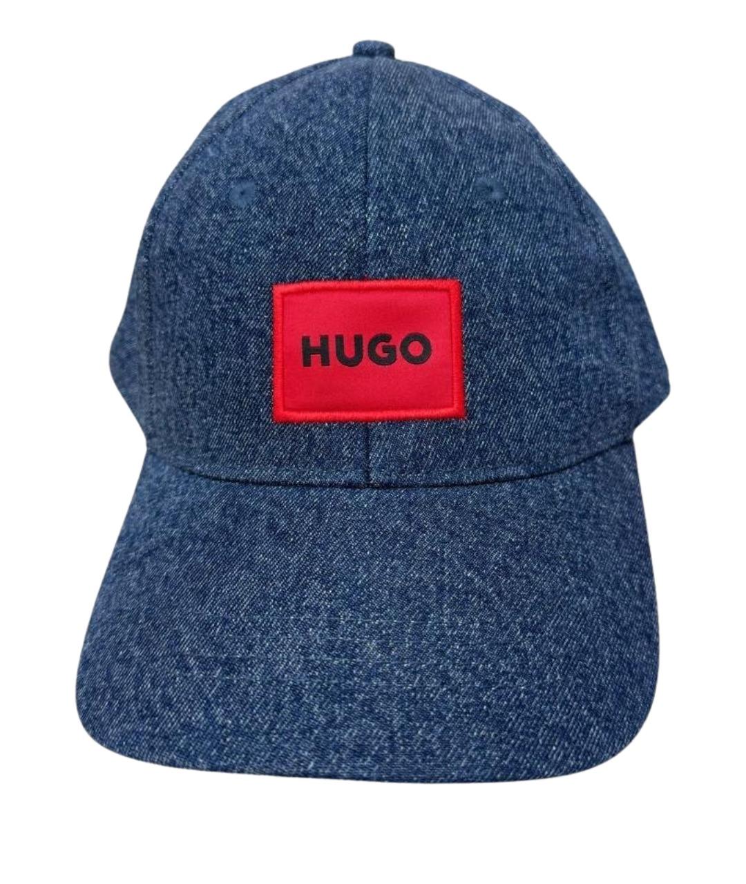 HUGO Темно-синяя хлопковая кепка/бейсболка, фото 1