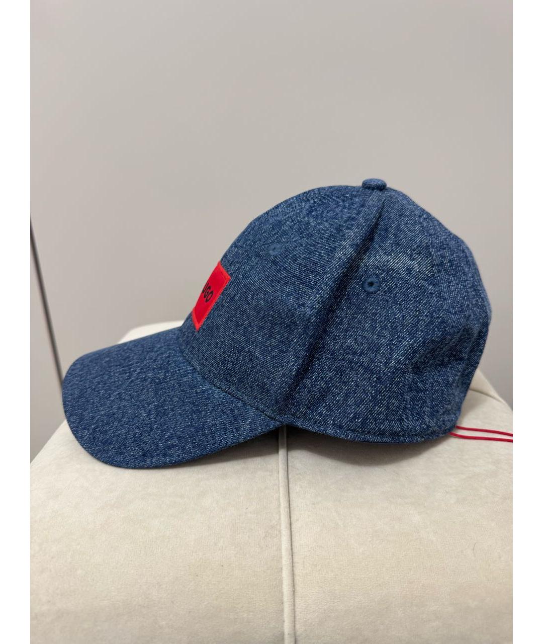 HUGO Темно-синяя хлопковая кепка/бейсболка, фото 7
