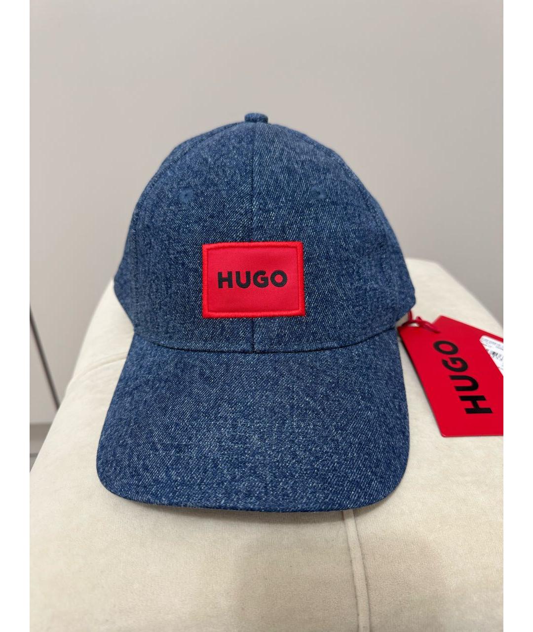 HUGO Темно-синяя хлопковая кепка/бейсболка, фото 9