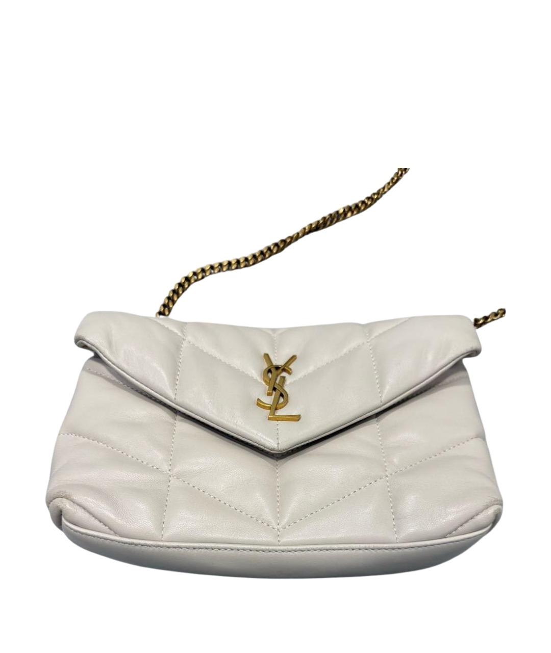 SAINT LAURENT Бежевая кожаная сумка через плечо, фото 1