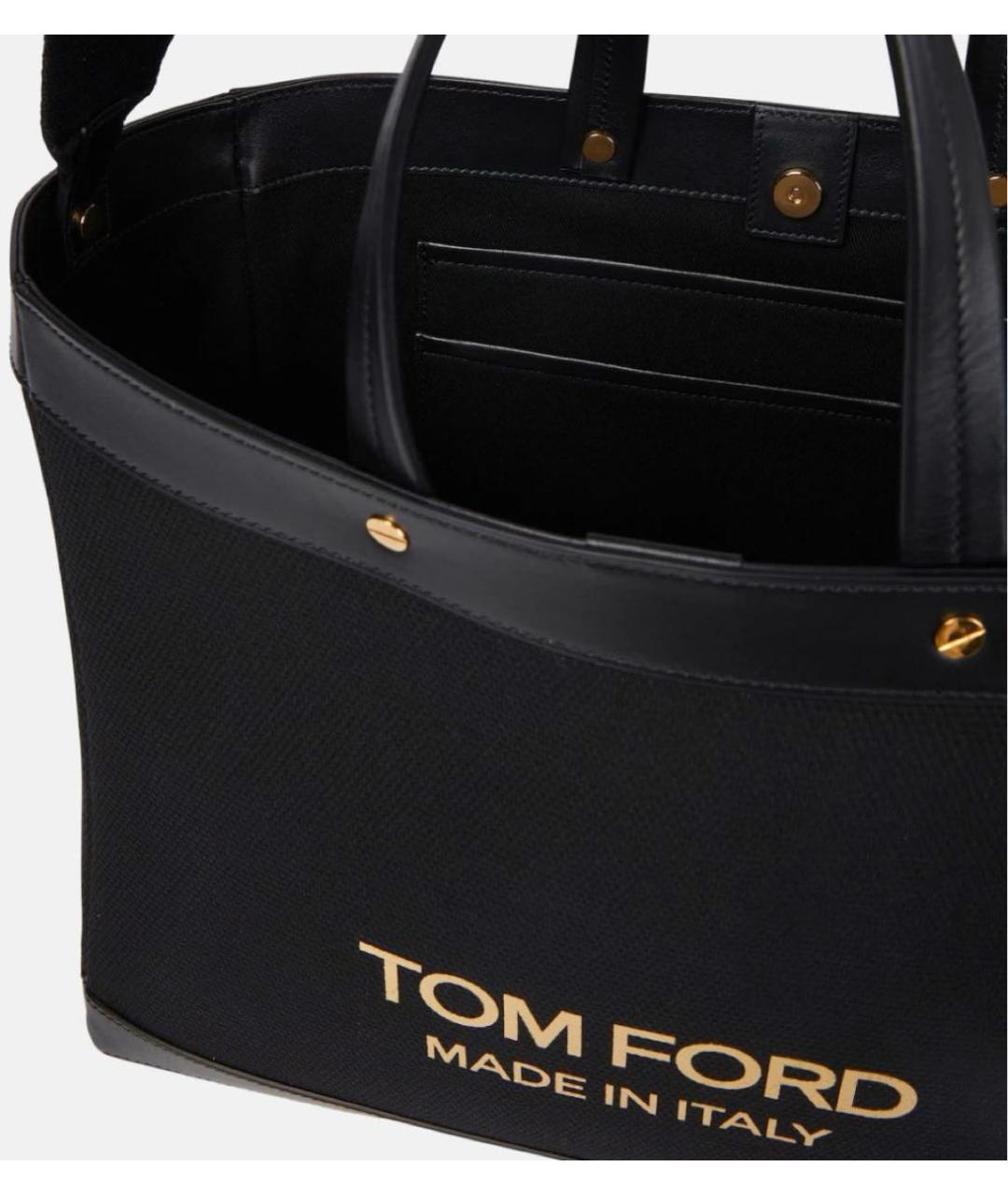 TOM FORD Черная кожаная сумка тоут, фото 4