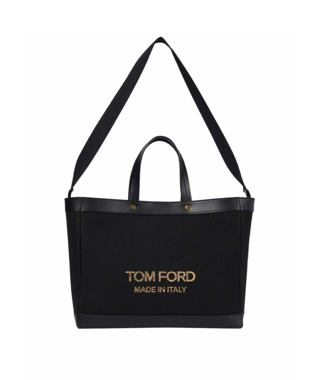 TOM FORD Черная кожаная сумка тоут, фото 7