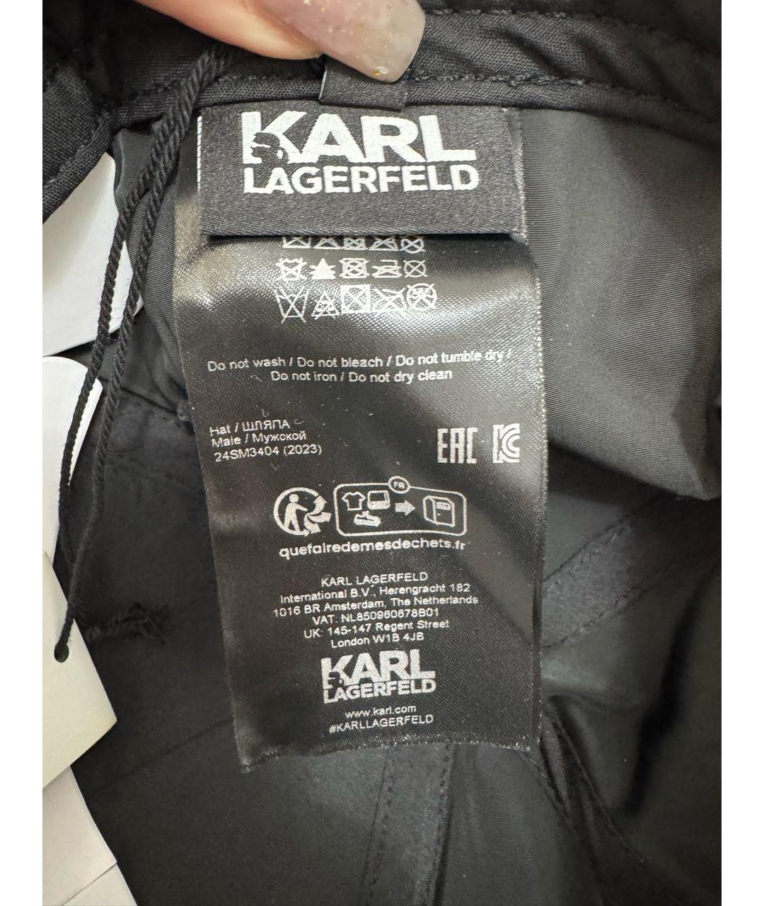 KARL LAGERFELD Черная синтетическая кепка, фото 8