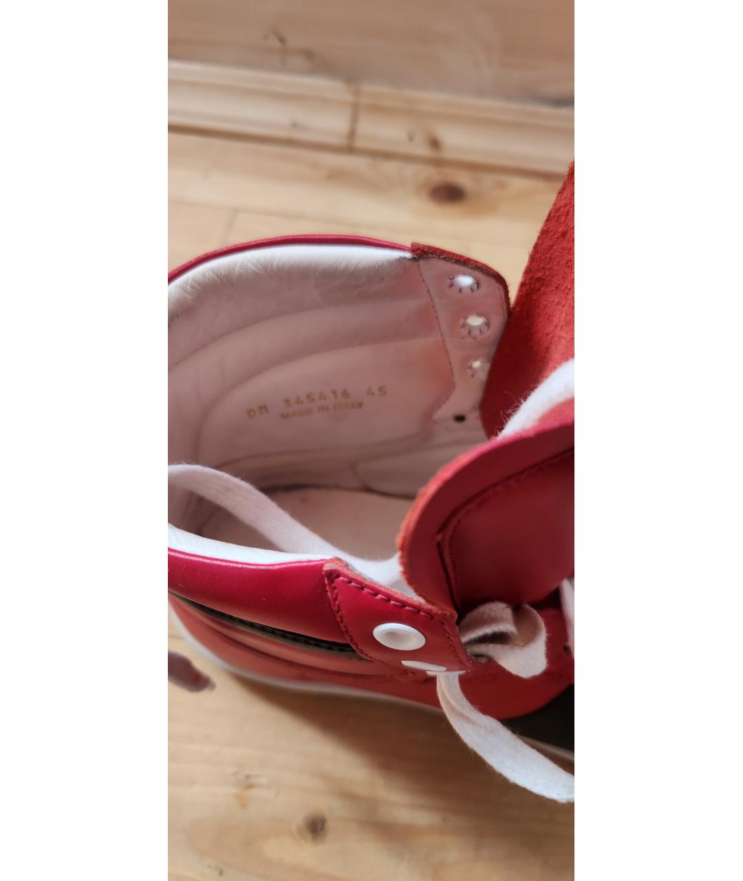 SAINT LAURENT Красные кожаные высокие кроссовки / кеды, фото 6