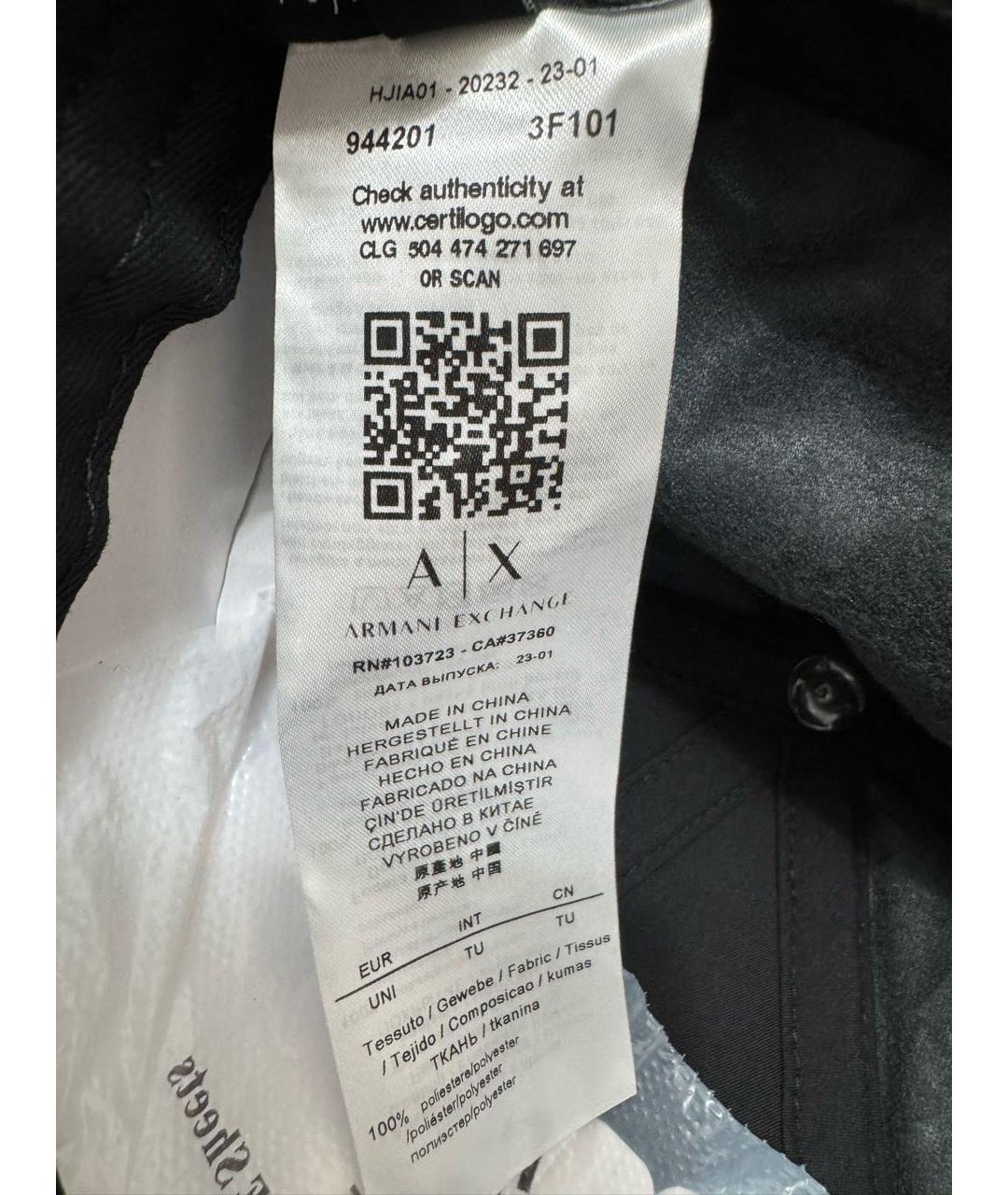 ARMANI EXCHANGE Черная синтетическая кепка, фото 5