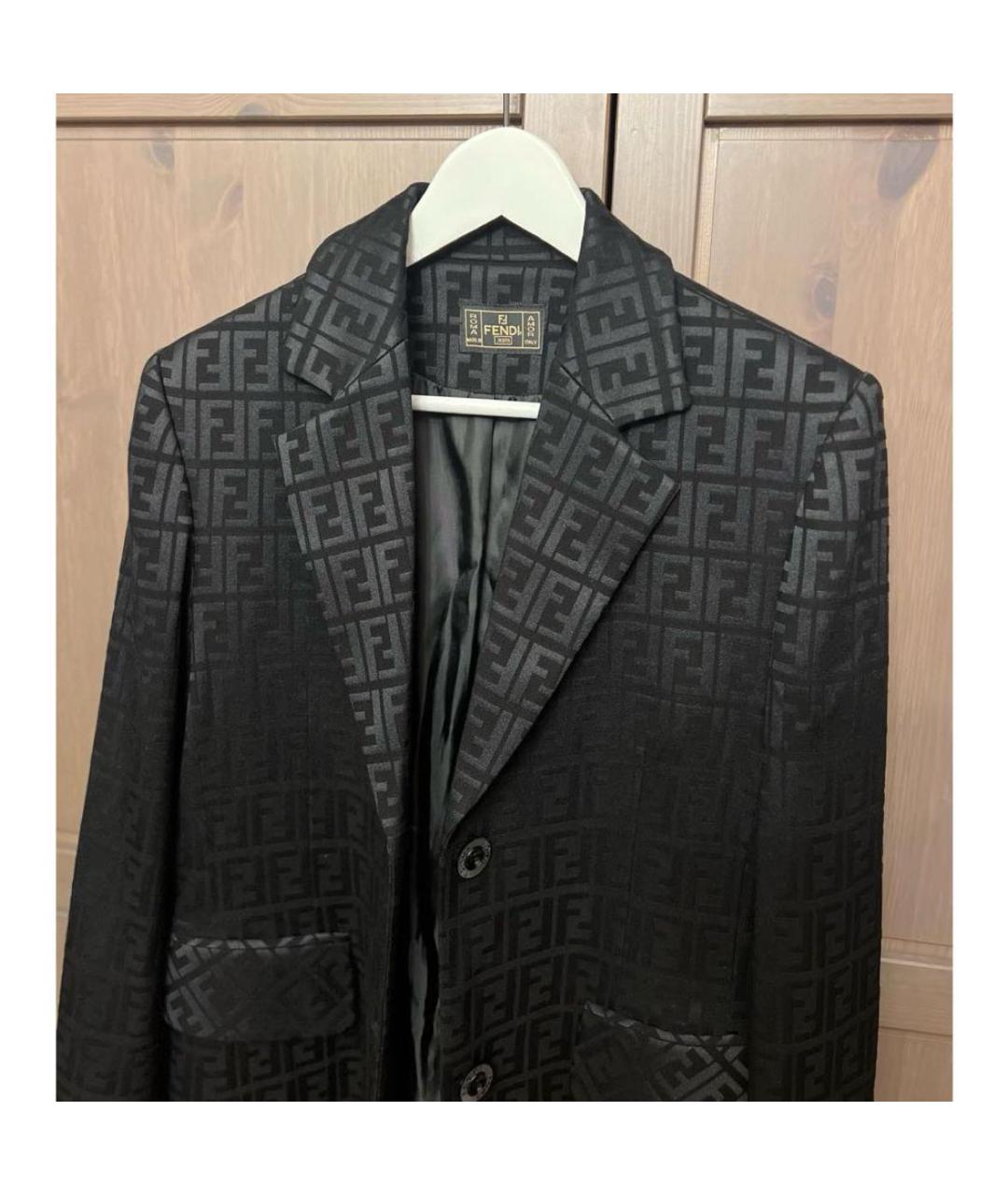 FENDI Черный хлопковый тренч/плащ, фото 2