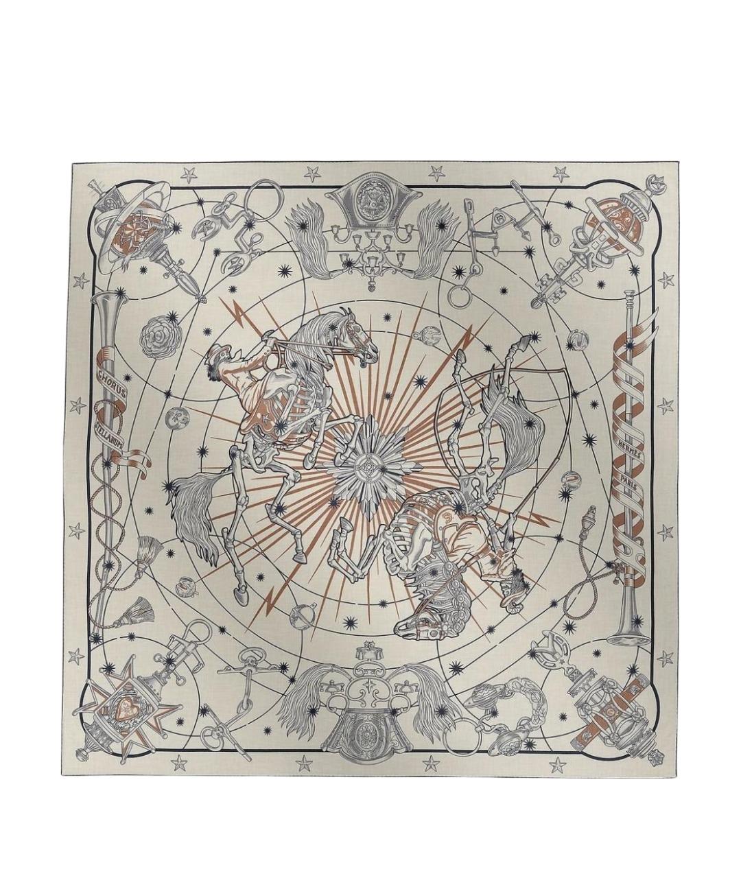 HERMES Бежевый кашемировый платок, фото 1