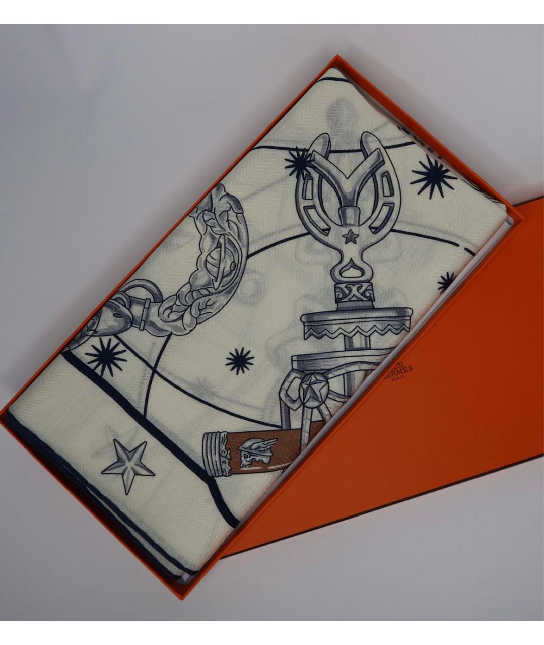 HERMES Бежевый кашемировый платок, фото 2