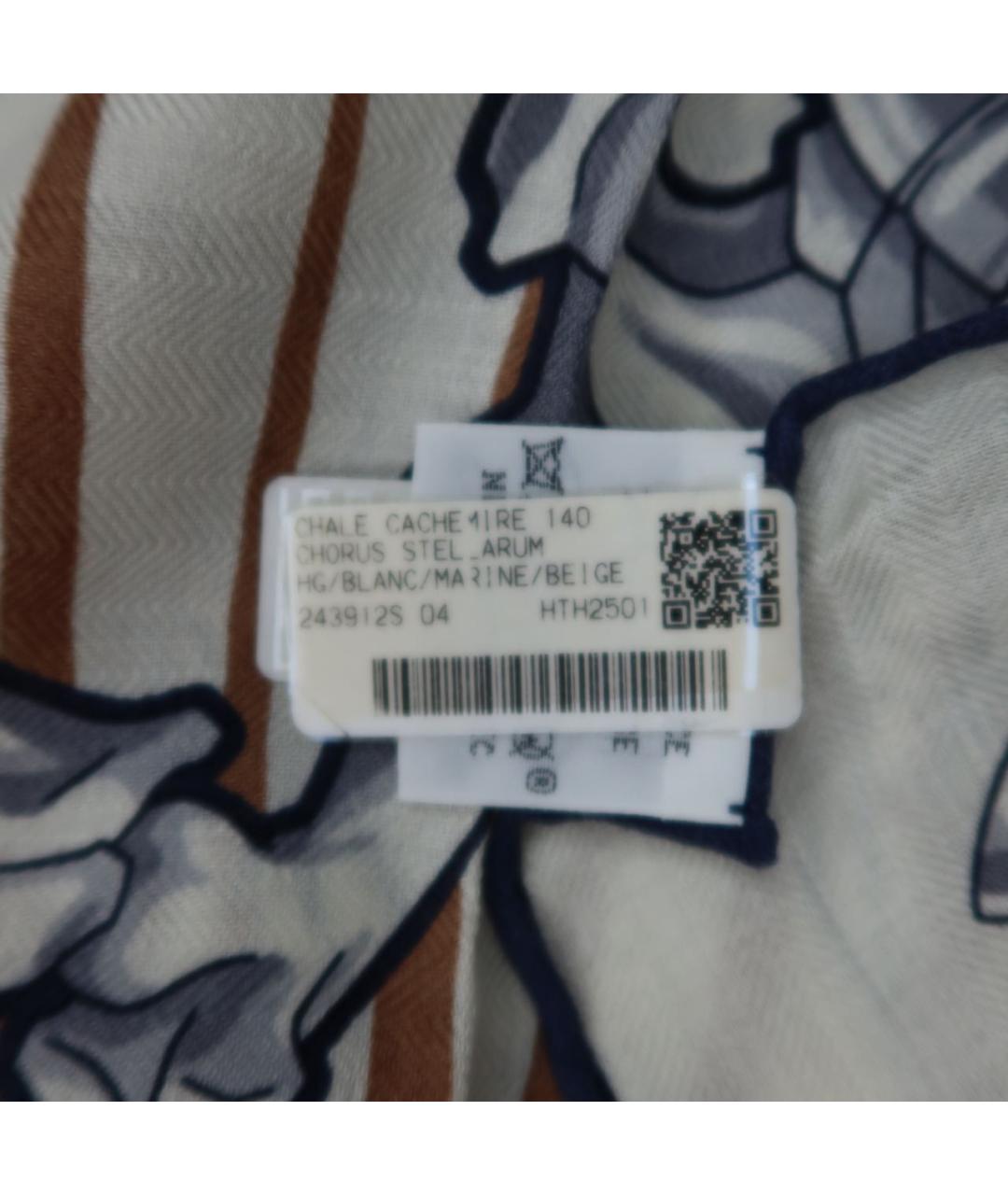 HERMES Бежевый кашемировый платок, фото 6