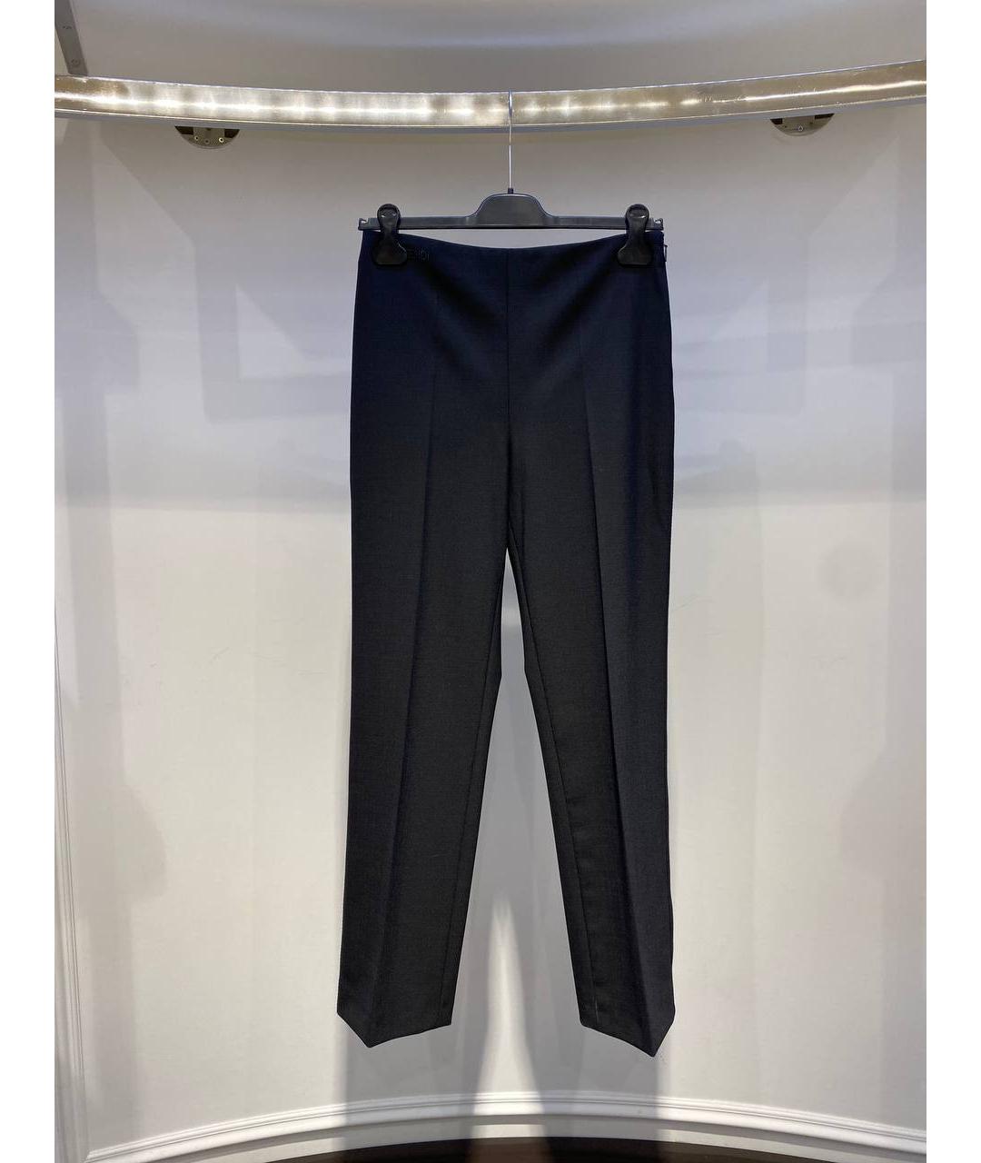 FENDI Серые полиэстеровые прямые брюки, фото 4