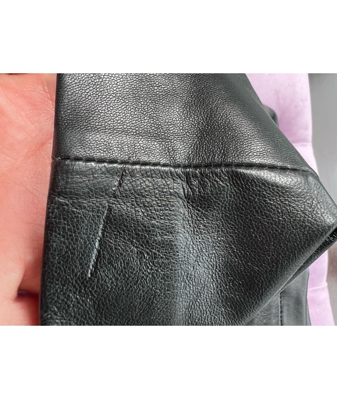 WEEKEND MAX MARA Черные кожаные прямые брюки, фото 6
