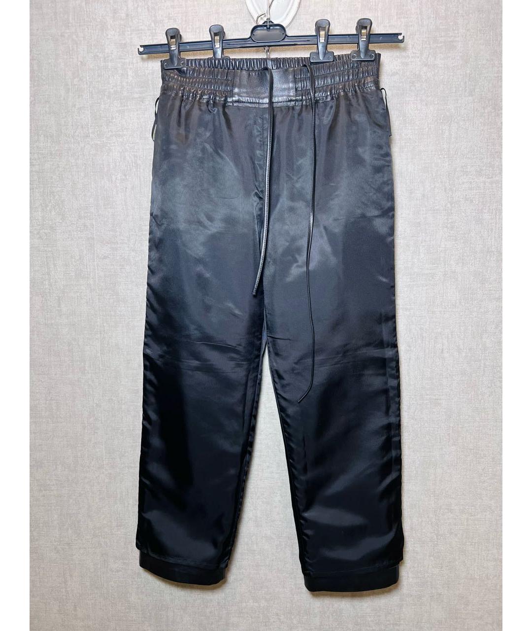 WEEKEND MAX MARA Черные кожаные прямые брюки, фото 5