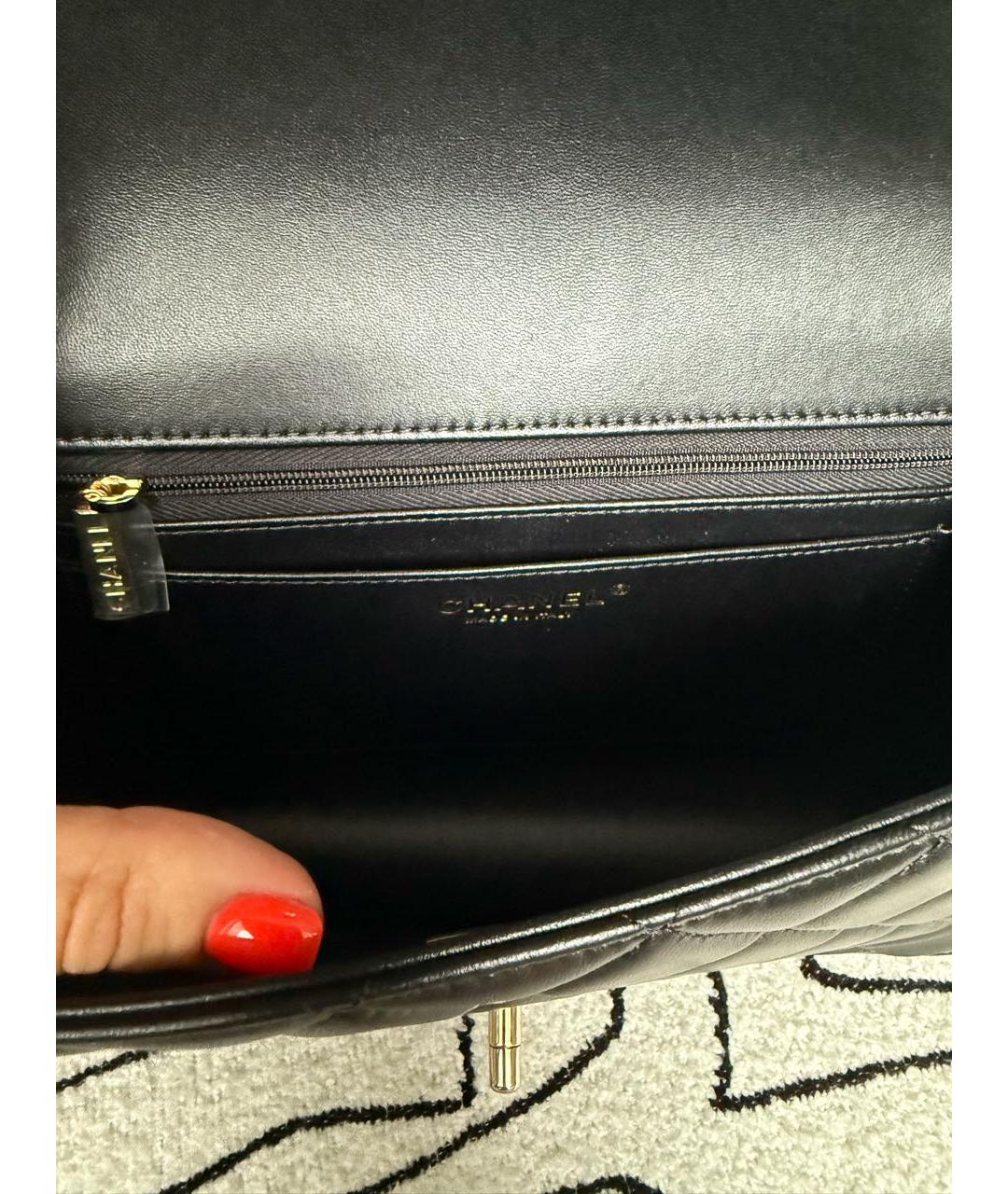 CHANEL Черная кожаная сумка через плечо, фото 3