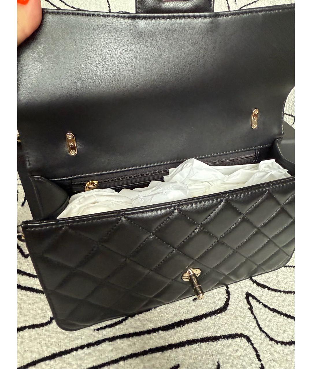 CHANEL Черная кожаная сумка через плечо, фото 5