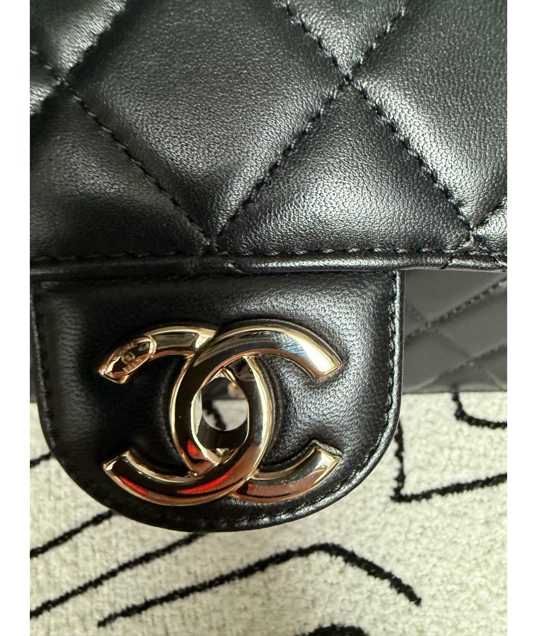 CHANEL Черная кожаная сумка через плечо, фото 4